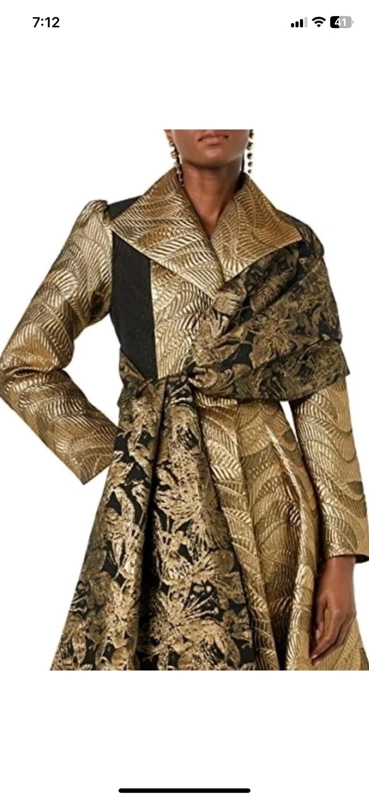 Making the Cut Season 3 Ep 3 Winning Look Jeanette’s Metallic Jacquard Coat 2XL