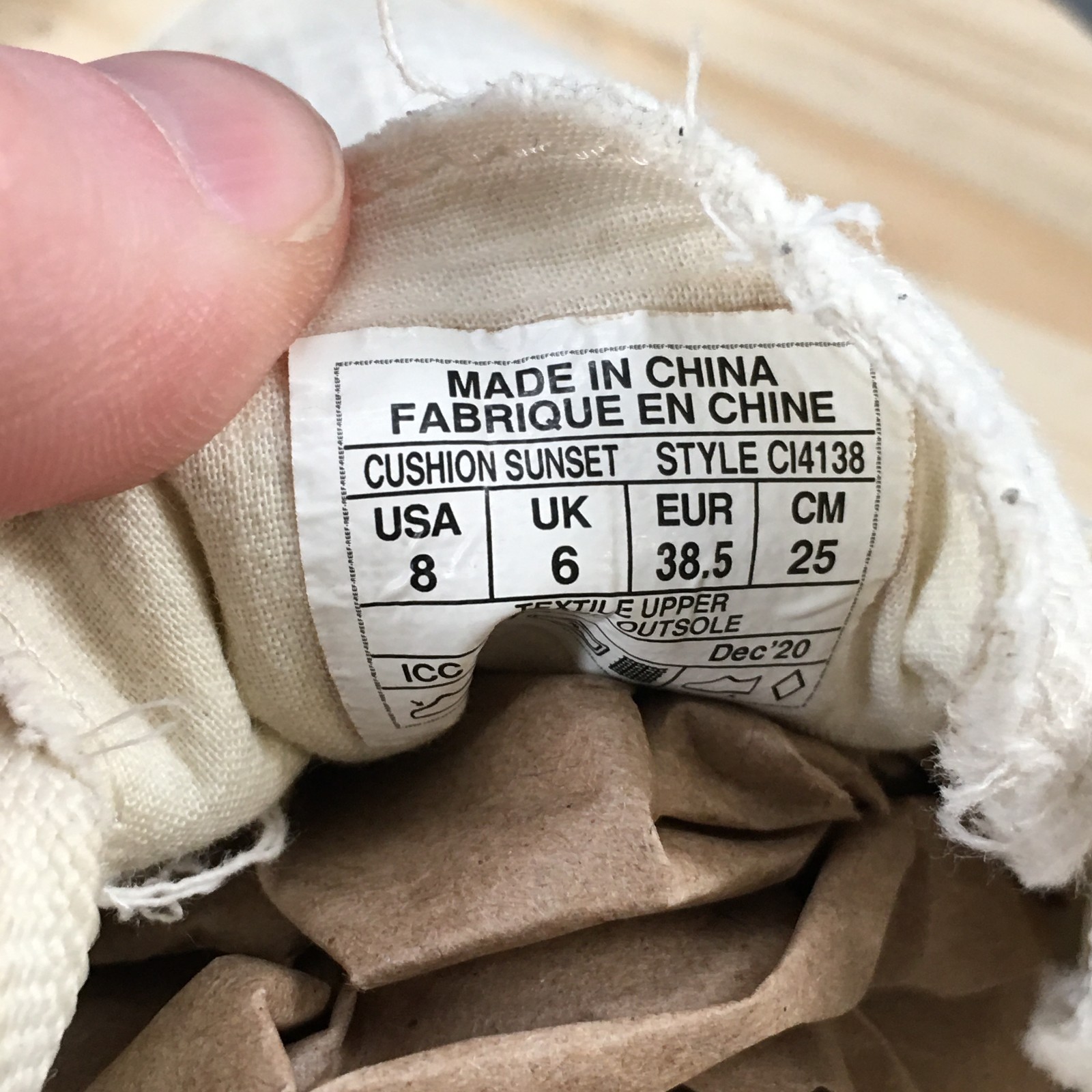 Reef Cushion Sunset Shoes Womens 8 M Sneakers Lace Up CI4138 Fabric White