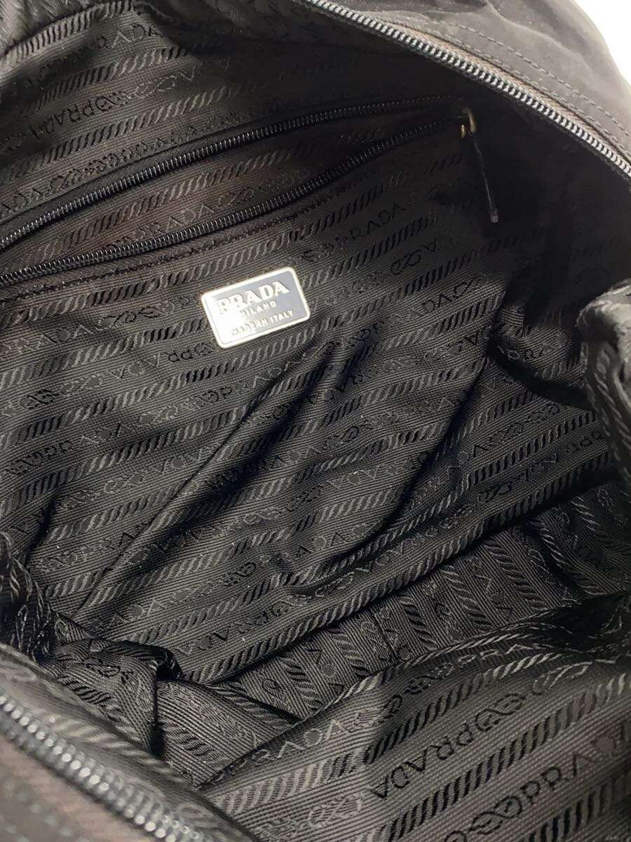 PRADA Triangle Plate Triangle Bag Nylon BLK