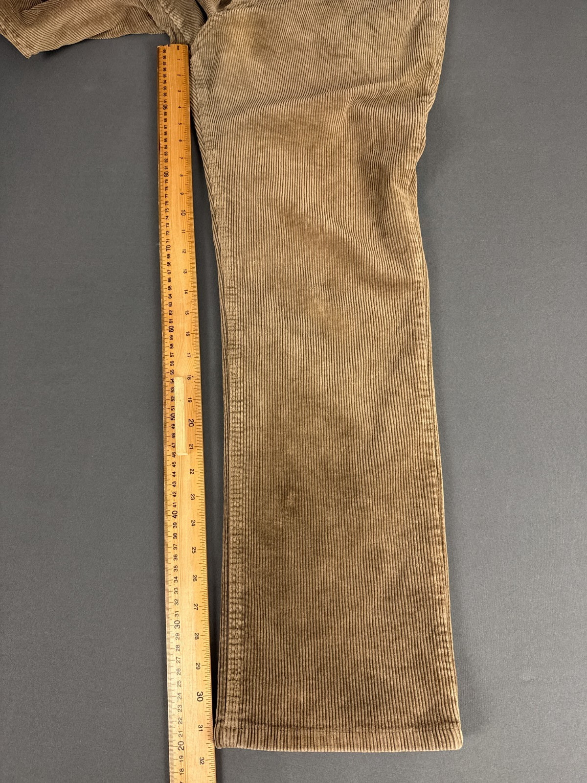 Hattric Tan Brown Corduroy Trousers 40×32 98% Cotton Stretch Smart Casual