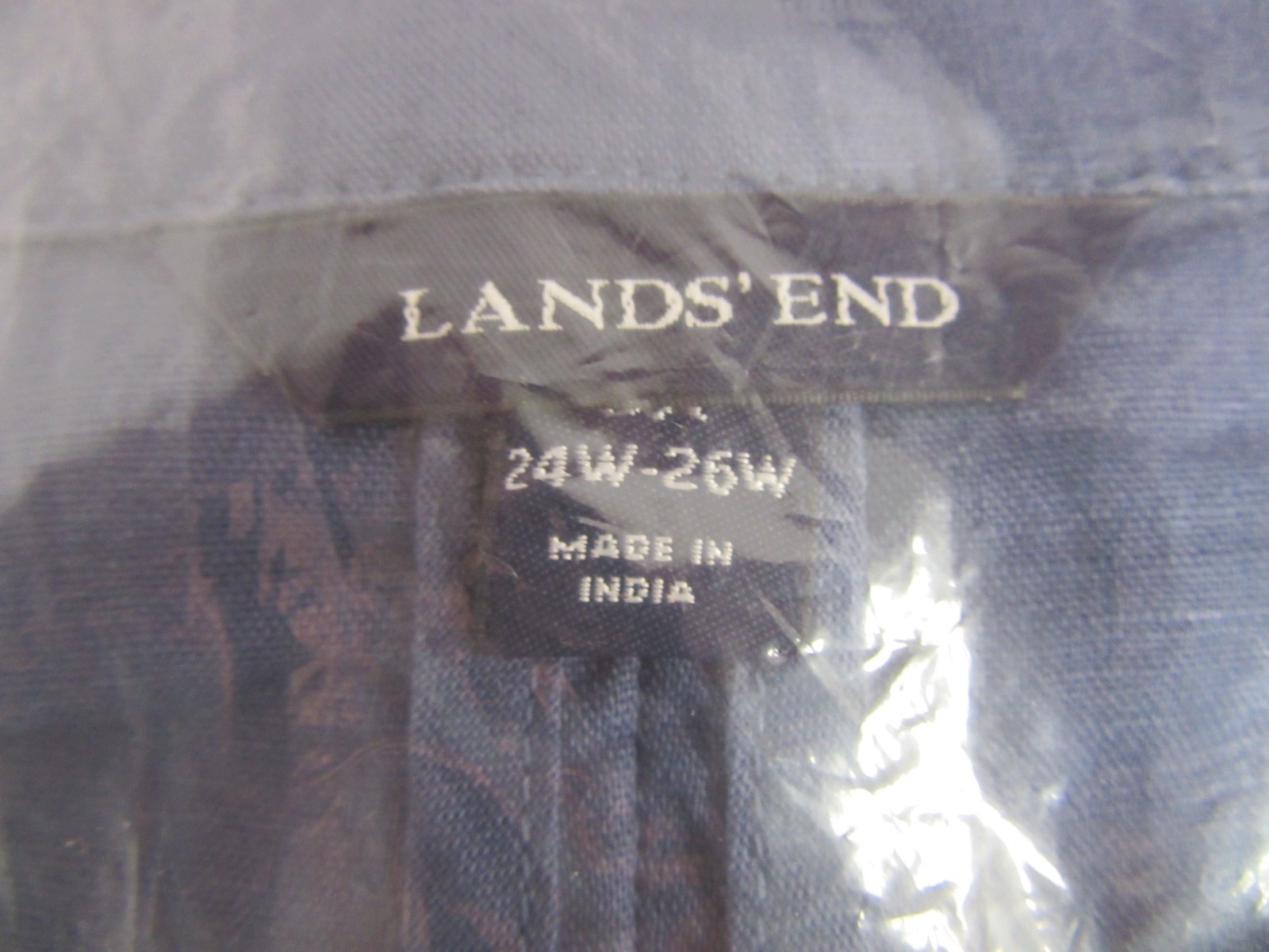 Lands’ End Linen Cotton Blend Long Sleeved Blue Jacket #416975 Size 3X NEW!