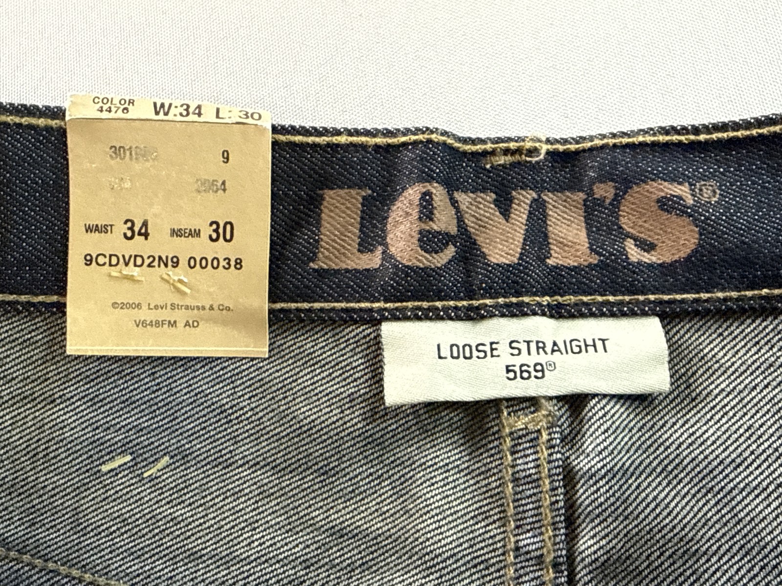 Levi’s 569 Straight Leg Dark Wash Denim Jeans W34 L30 100% Cotton New Tags Mid