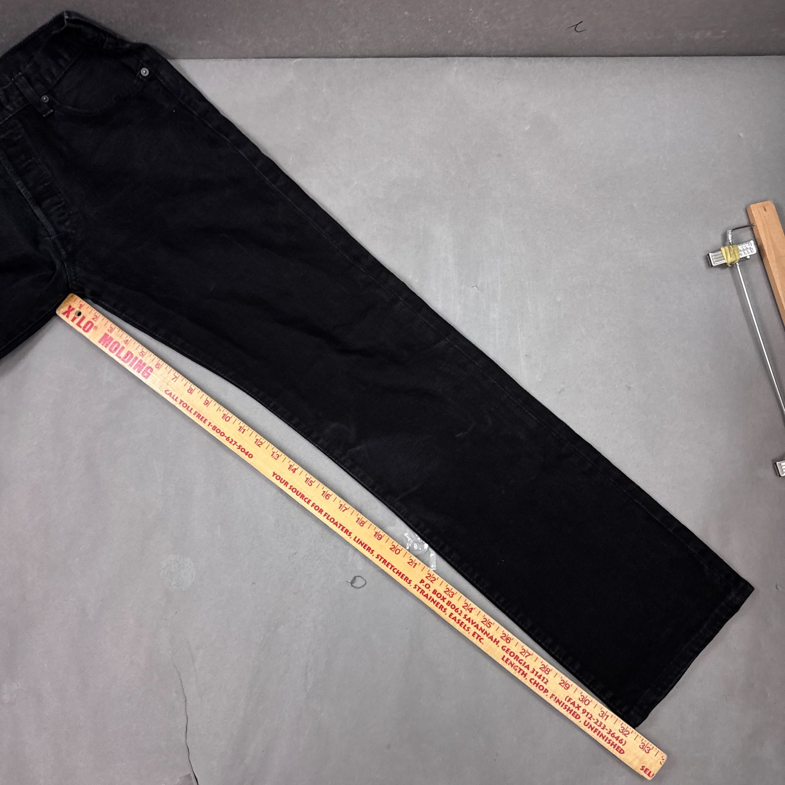 Levis 501 Jeans Mens 34×32 Black Button Fly Denim Pants Straight Dark (Tag34x36)