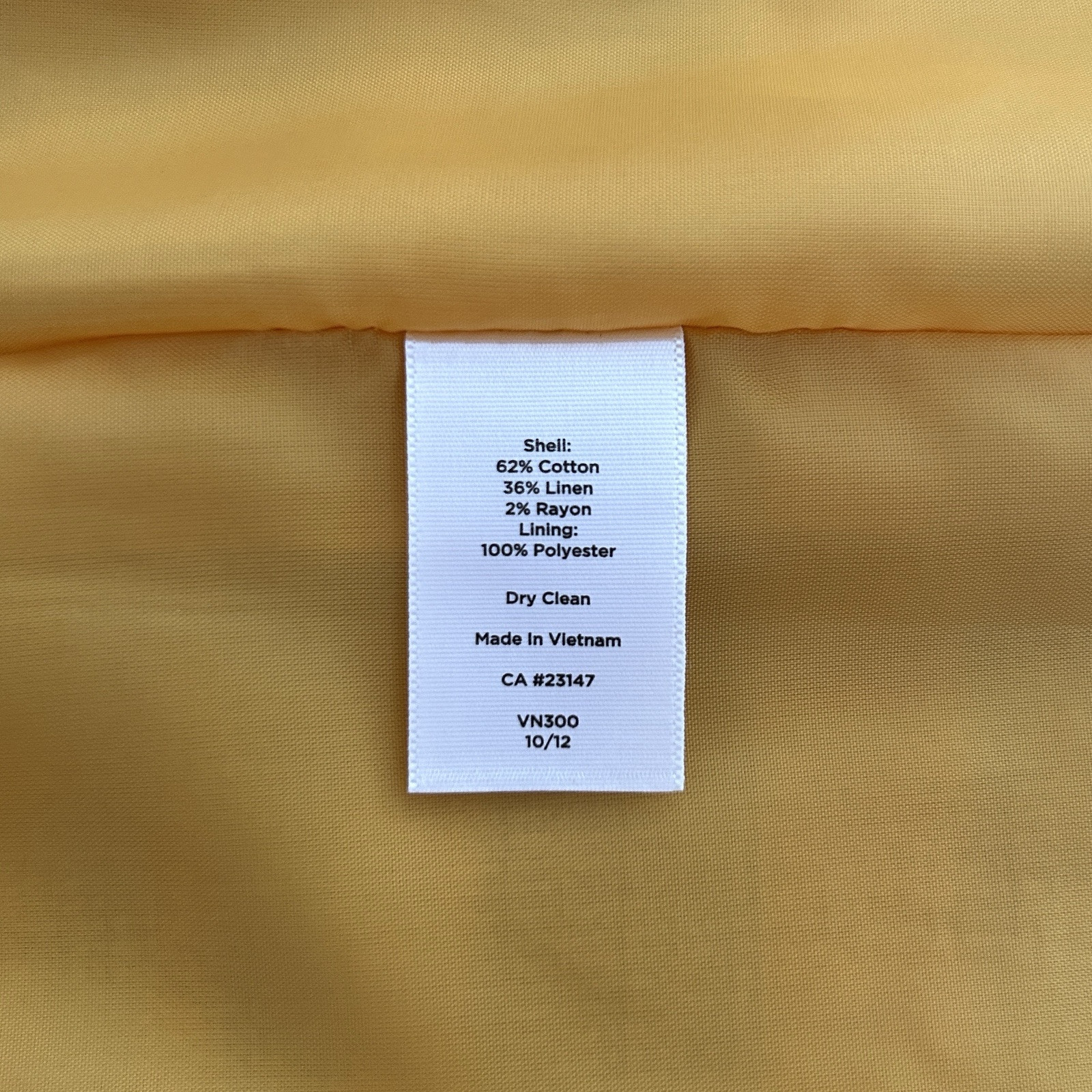 Talbots Women’s 20 Yellow & Beige Multi Stripe Textured Linen Pencil Skirt NWT