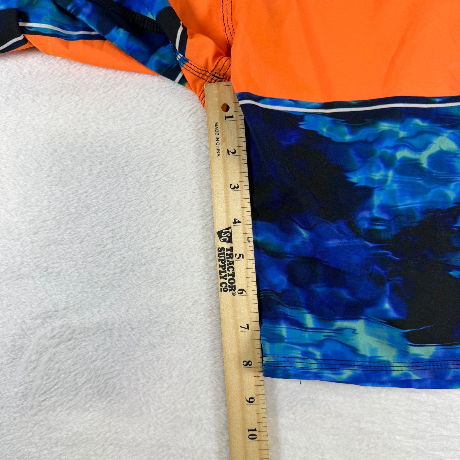 Ron Jon Surf Shop Mens Board Shorts Size 32 Blue Orange Water Print RVR1785