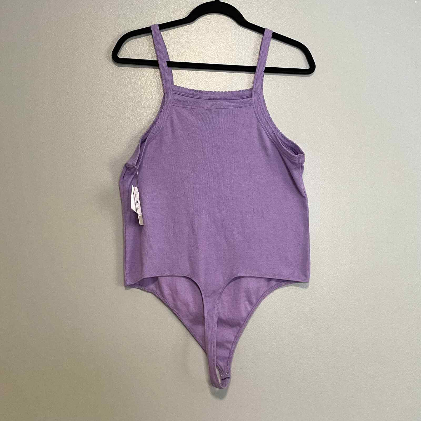 BP Purple Ribbed Tank Style Thong Bodysuit NEW XL