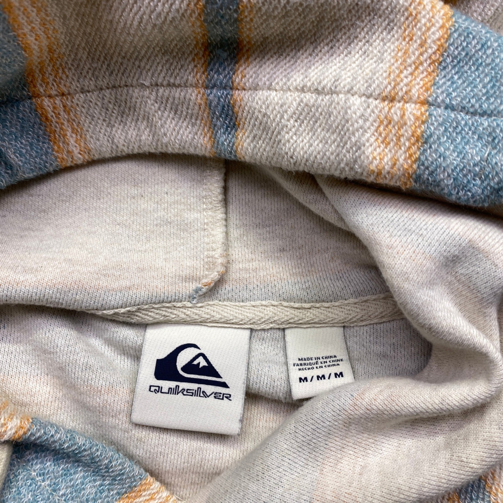 Quiksilver Great Otway Pullover Hoodie Mens Striped Textured Knit Pullover Sz M