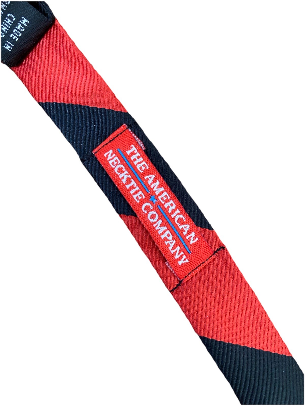 Red Black Stripe Bow Tie American Necktie Company Self-Tie College Stripe NEW