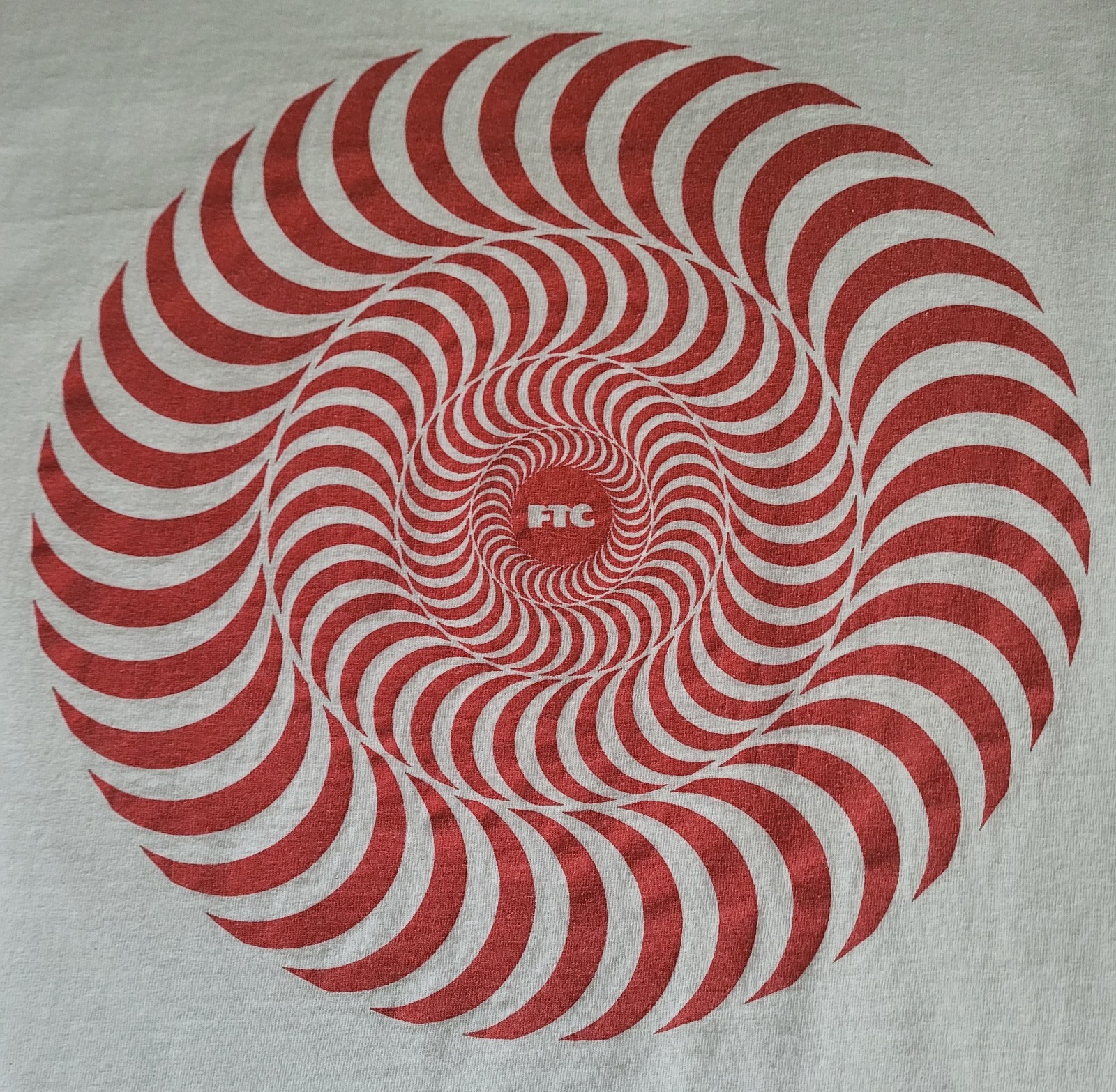 FTC X Spitfire Wheel Classic Swirl Long Sleeve Shirt White Red Men Medium Trippy