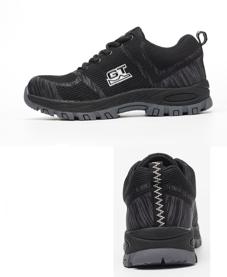 Men black Safety Work Shoes Steel Toe Boots Outdoor Sneakers