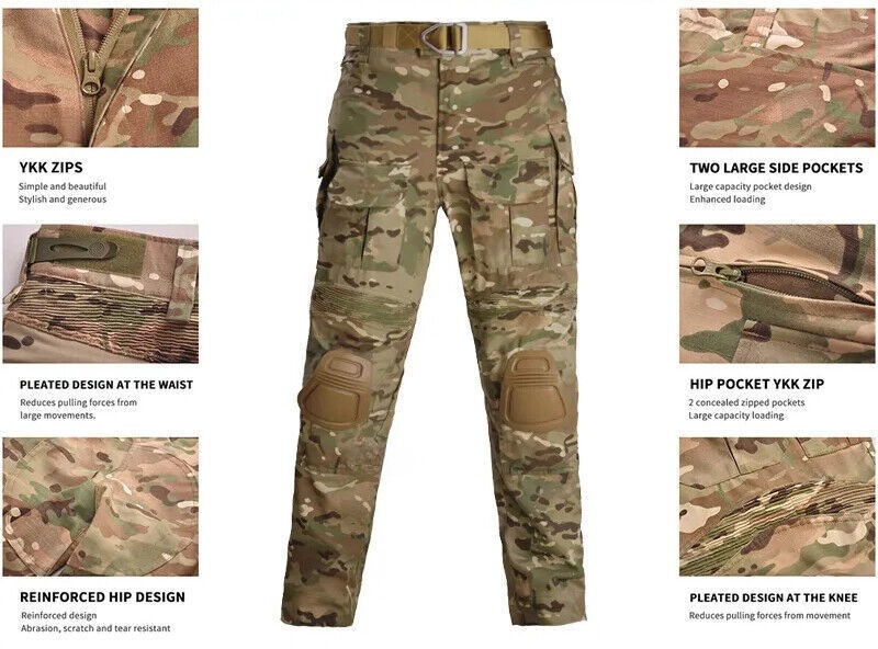 G3 Combat Pants Mens Army Military Hunting Tactical Trousers Hiking Camo