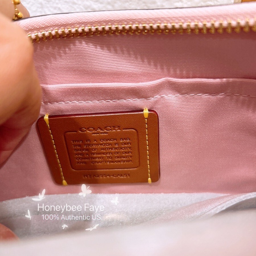 NWT Coach Teri Shoulder Bag In Signature CAL51 Powder Pink plus extended chain
