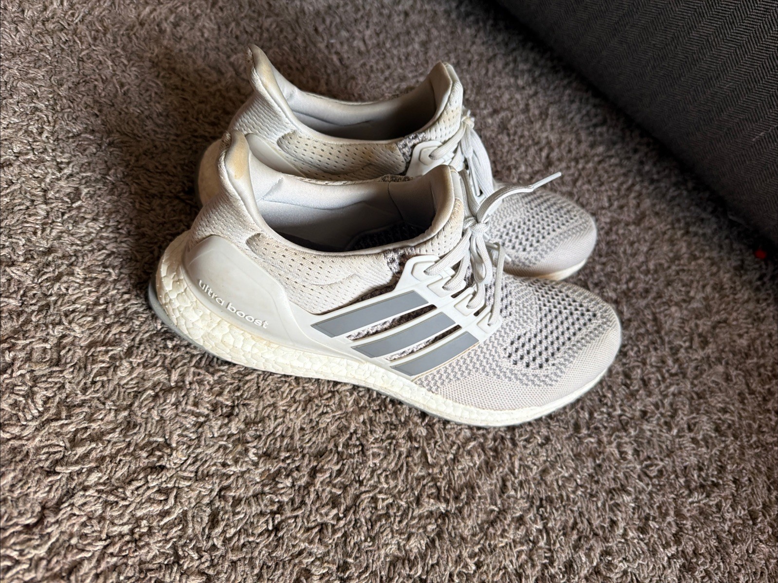 Size 10.5 – Mens Adidas Ultra Boost 1.0 Three Grey White Running Shoes – IE8976