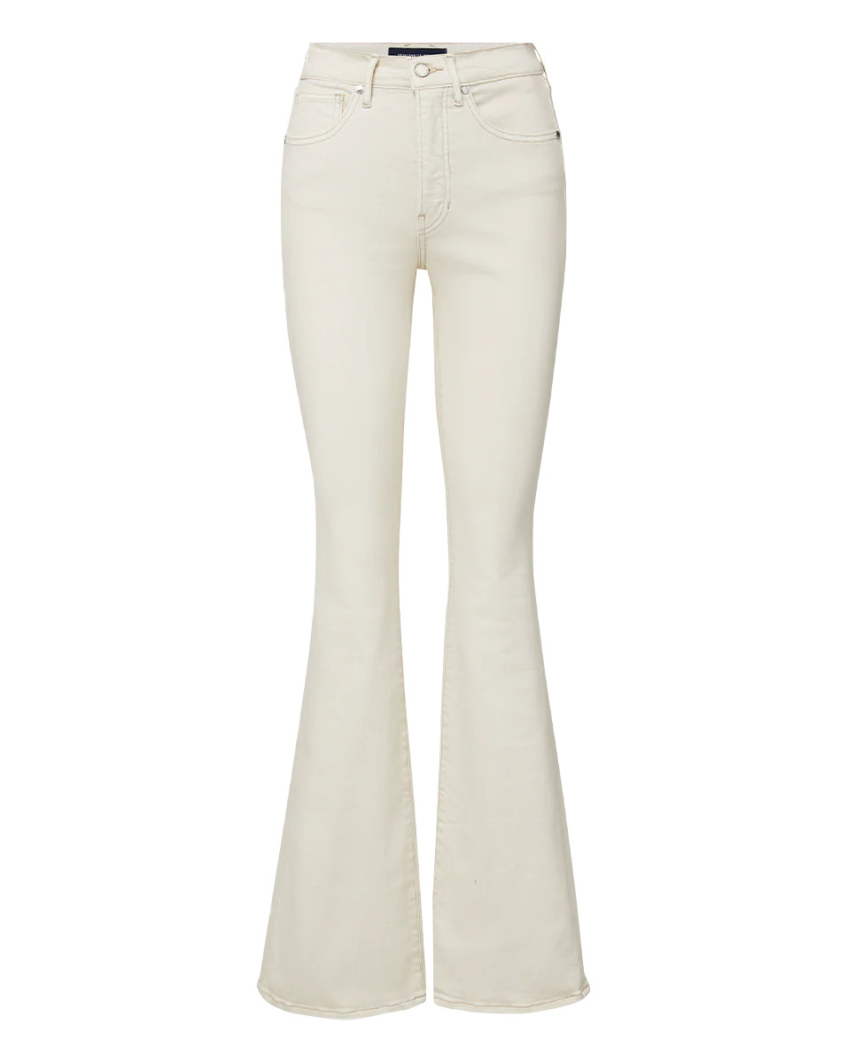NWT $298 Veronica Beard Beverly High Rise Skinny-Flare Jeans in Beige/ Ecru