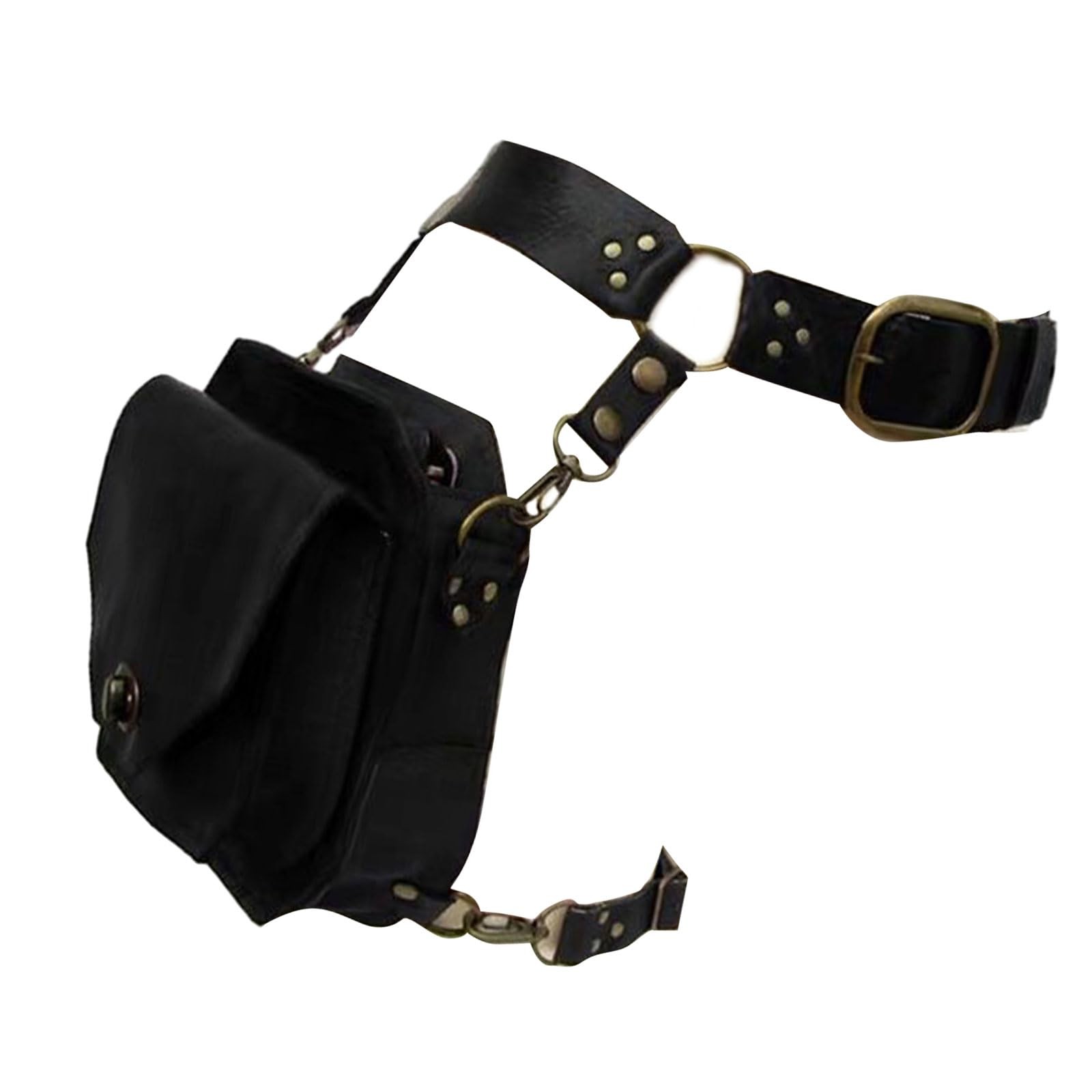 Steampunk Waist Pack Thigh Purse Medieval PU Leather Fanny Bag Cosplay Costum…