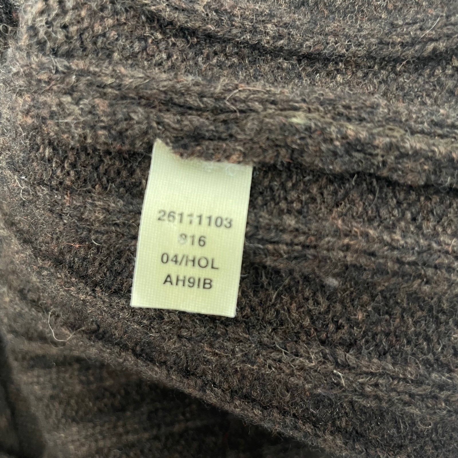 Gap Vintage Sweater Mens Large Brown Lambswool Ribbed Knit Crewneck Winter Warm