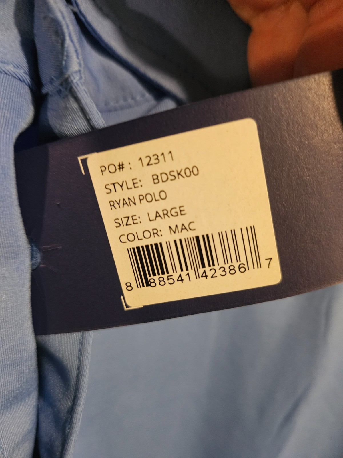 Draddy Ryan Polo – New with Tags – Size Large – Light Blue