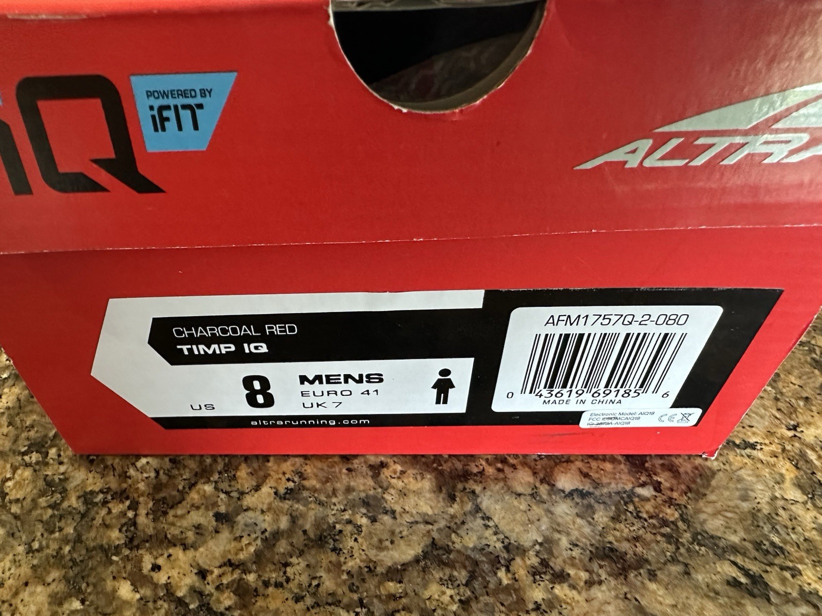 Altra Timp IQ Mens Size 8 Gray Red Zero Drop Foot Shape Atheltic Trail Shoes New