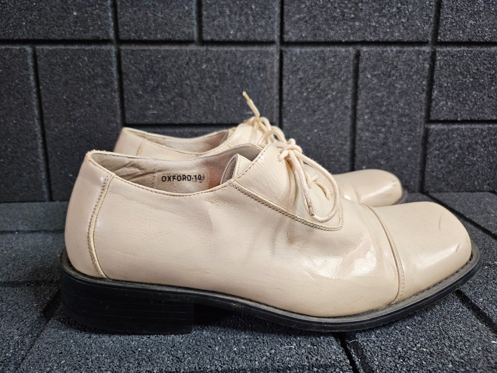 Alberto Fellini Men’s Oxford Dress Shoes Ivory Size 10.5