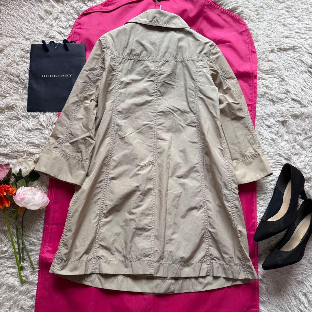 Excellent Condition Burberry London Nylon Trench Coat Beige 38