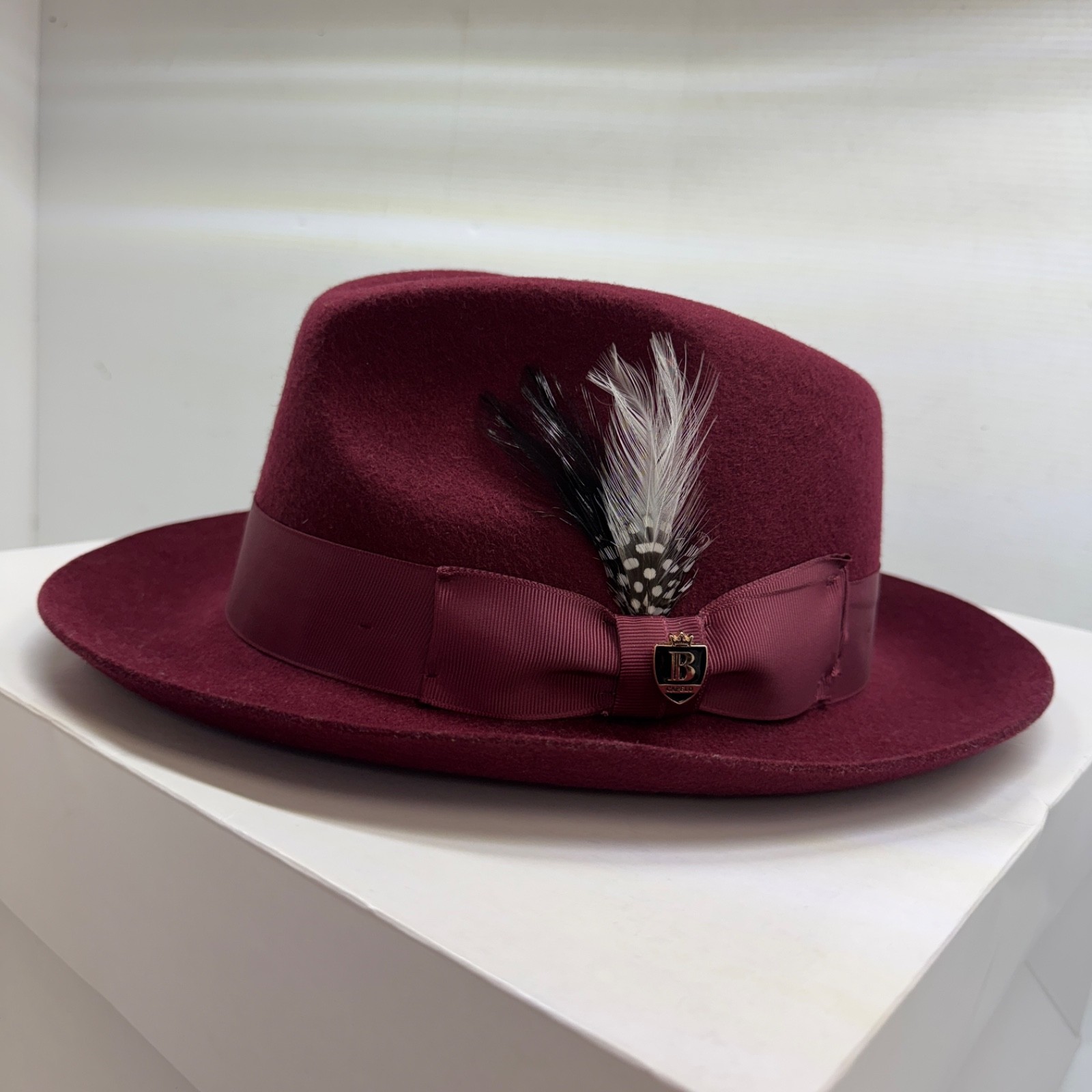 Bruno Capelo Giovani Fedora Burgundy medium size w/box