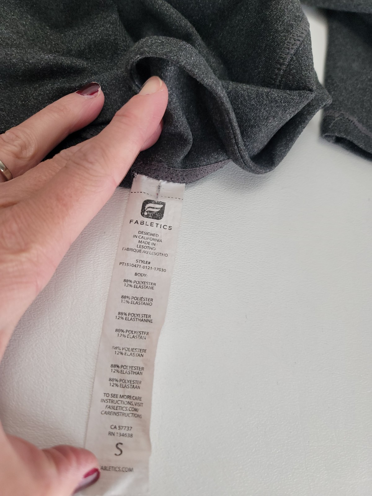 Fabletics Define Mid Rise Heathered Gray Powerhold Tight Leggings Women’s Small