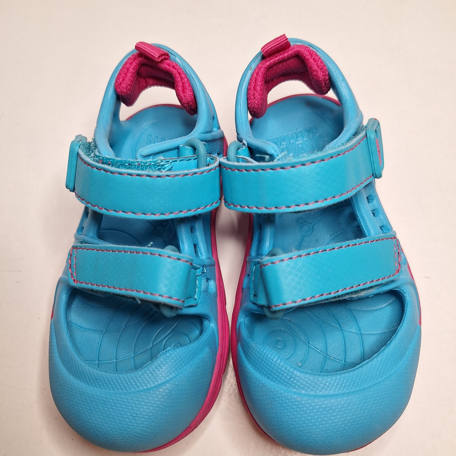 Stride Rite Sandals Girls Size 7 Blue Made 2 Play Phibian Strappy Closed Toe