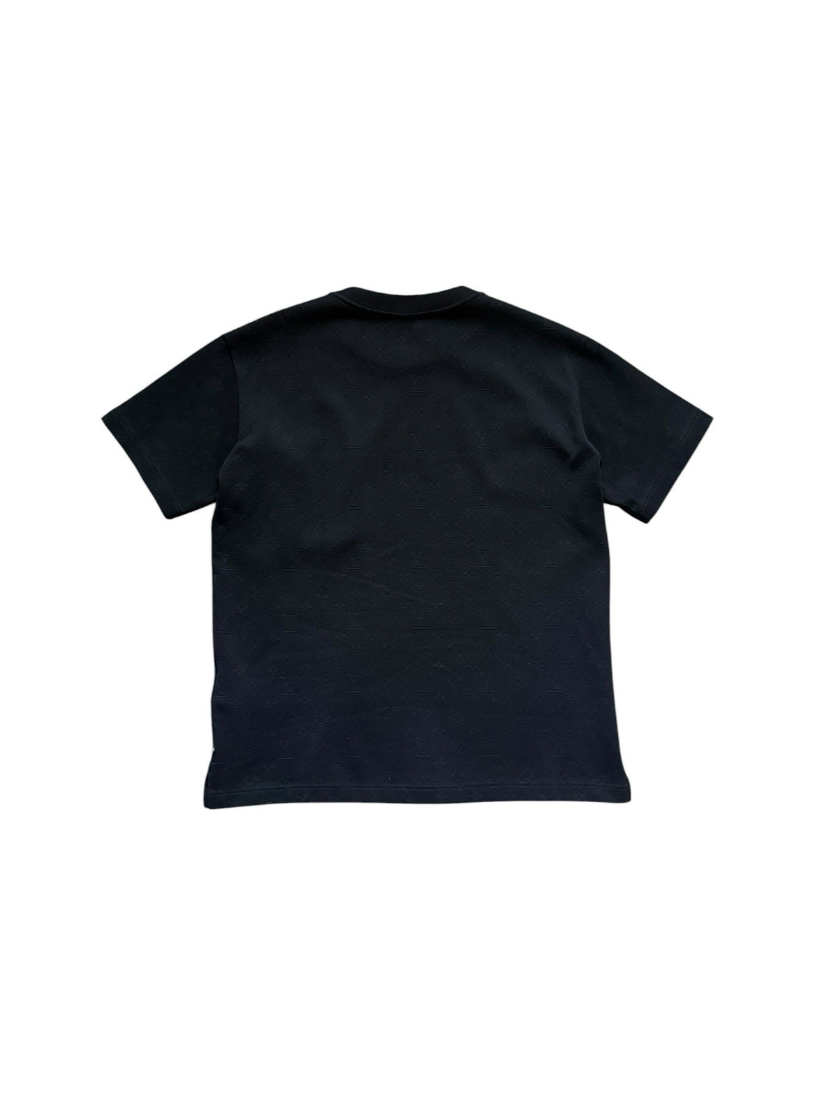 LOUIS VUITTON 3D POCKET MONOGRAM HEAVY KNIT TEE SHIRT SHORT SLEEVE BLACK M