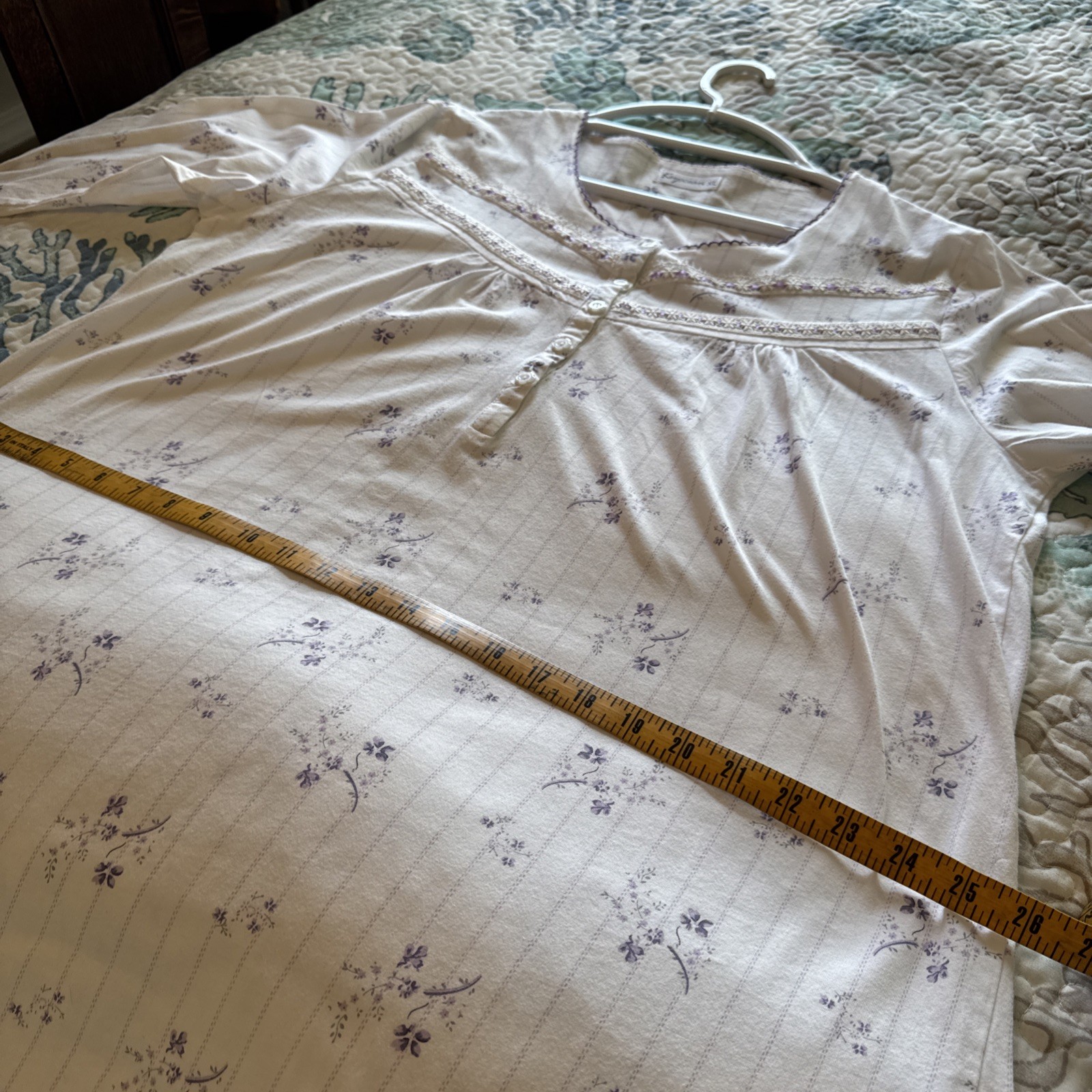 Keyocean long Nightgown 100% Cotton Comfortable Lightweight Long-Sleeve XL