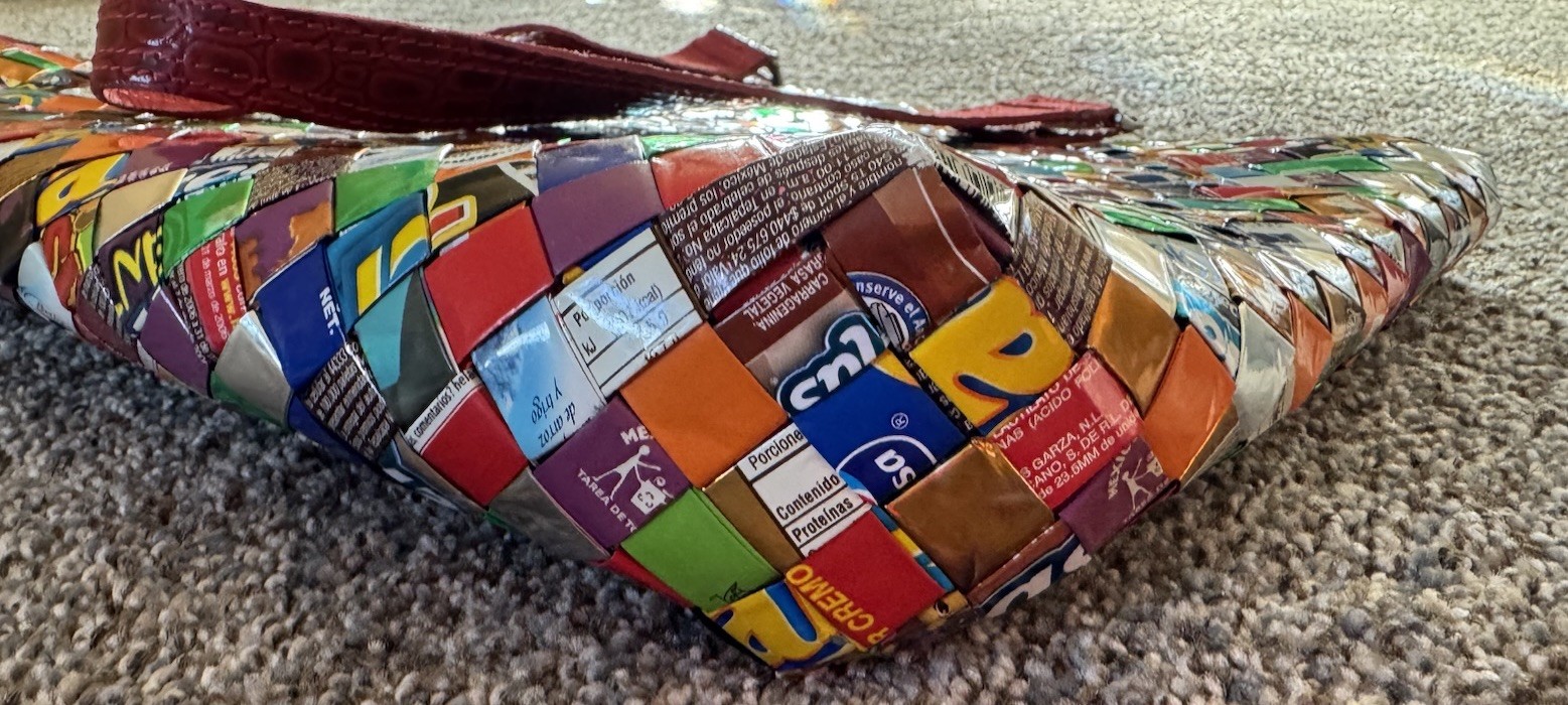 RARE Nahui Ollin TOP HANDLE Candy Wrapper Woven Tote/Purse Top Handle Pop Art