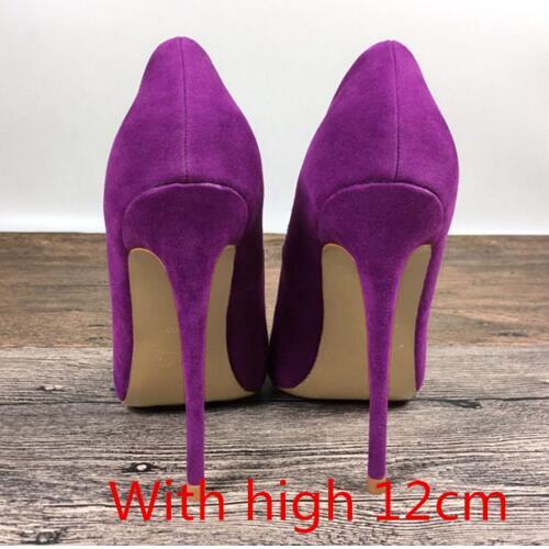 Beautiful Woman 10-12 cm high heels shoes female shallow mouth high heels Purple