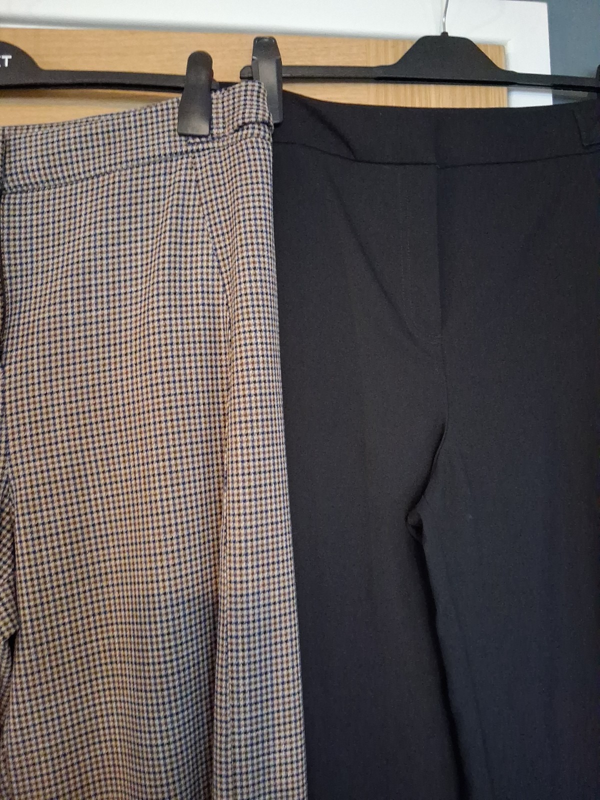 2 Pairs NEXT Wide Barrel Leg Smart Trousers Brown & Black Size 16R Bnwt. Rrp £86
