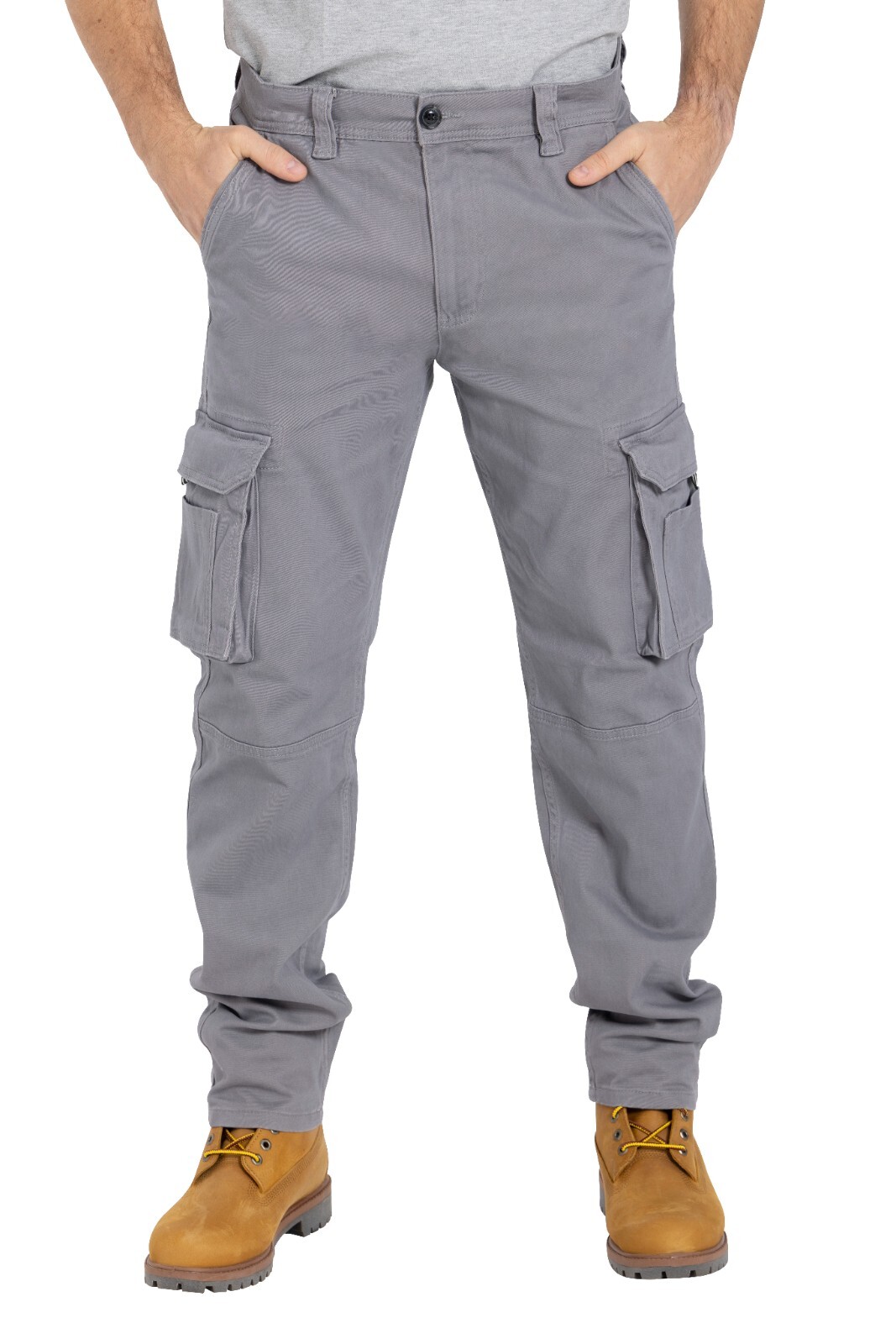 Men’s Heavy Duty Workwear Trouser Stretch Utility Pocket Flex Cargo Full Pants