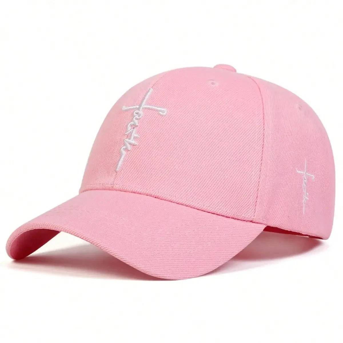 Faith Cross Embroidered Christian Black & Red Baseball Cap,Adjustable Hat, Jesus