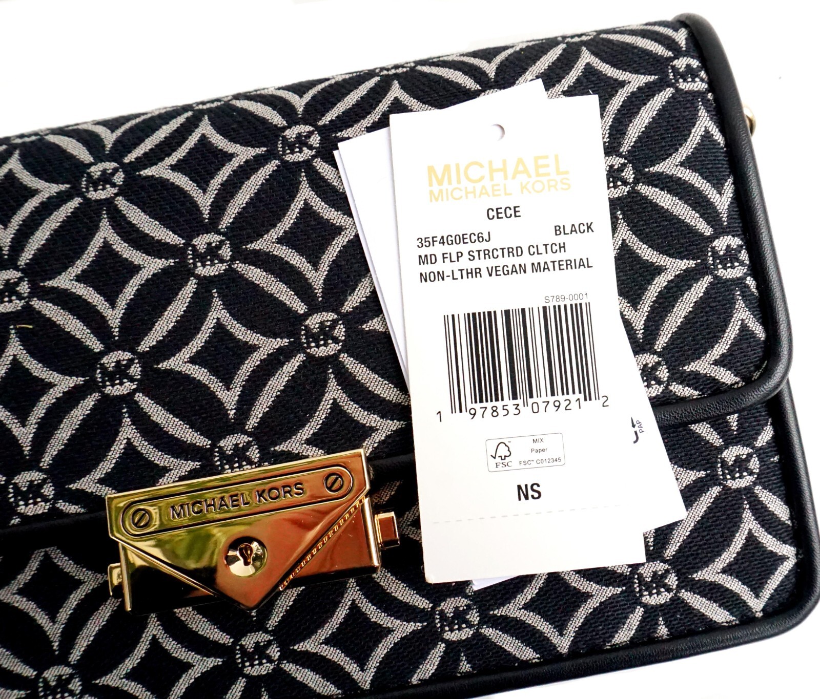 Michael Kors Women’s Bag Crossbody Cece MD Flap Strctrd. Xbody Black New