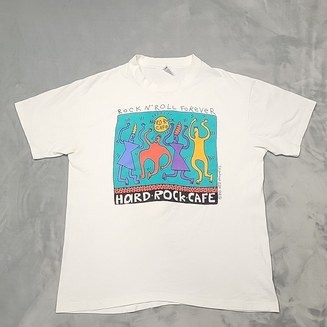 VTG Hard Rock Cafe Shirt Mens XL White Rock N Roll Forever Honolulu Made In USA