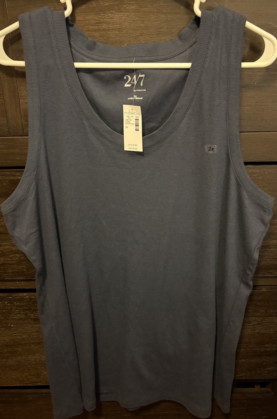 Maurices 24/7 Dark Blue Tank Top/Blouse, Sleeveless, Women’s Size 2X *With Tags