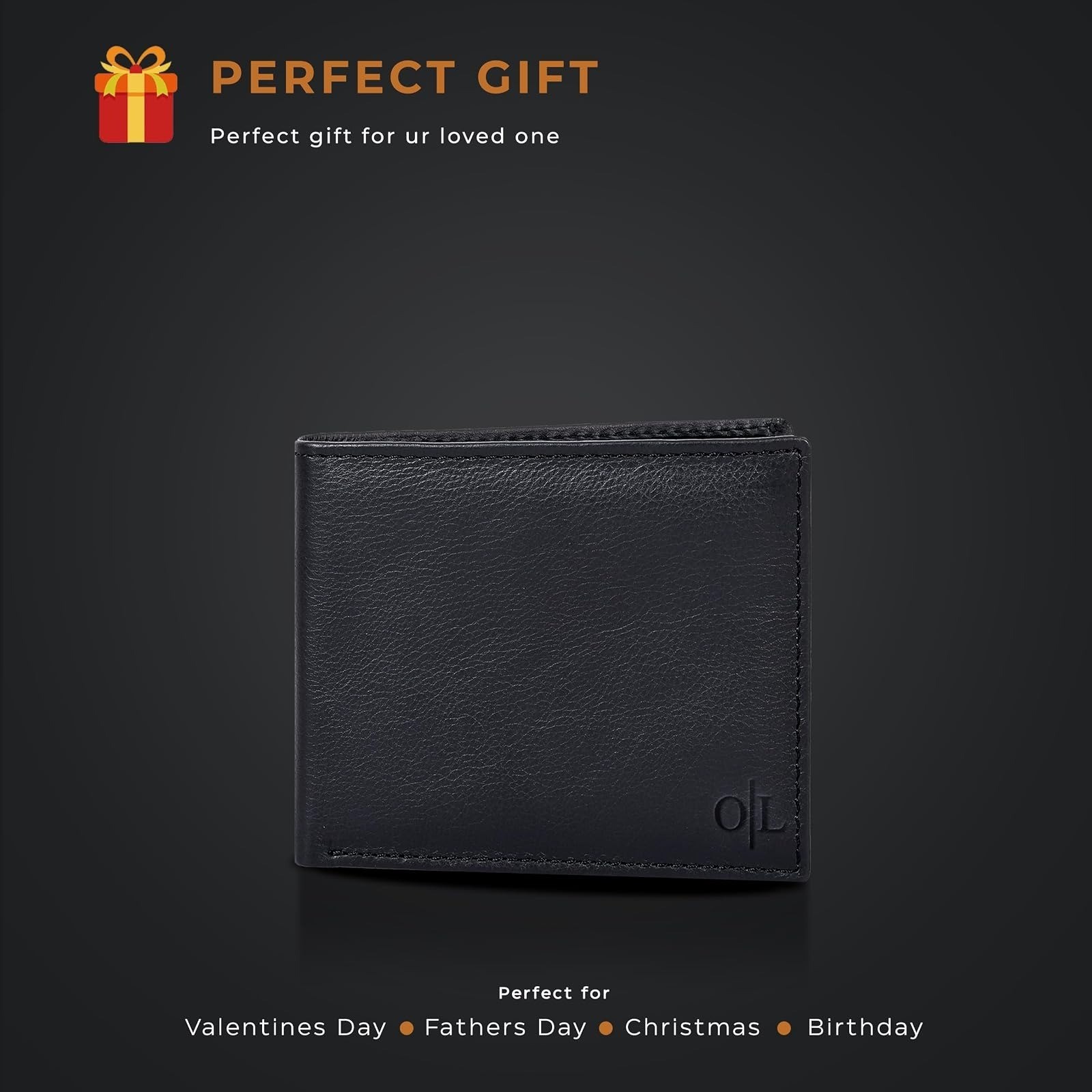 Leather RFID Bifold Wallet for Men – Minimalist Front Pocket Gift