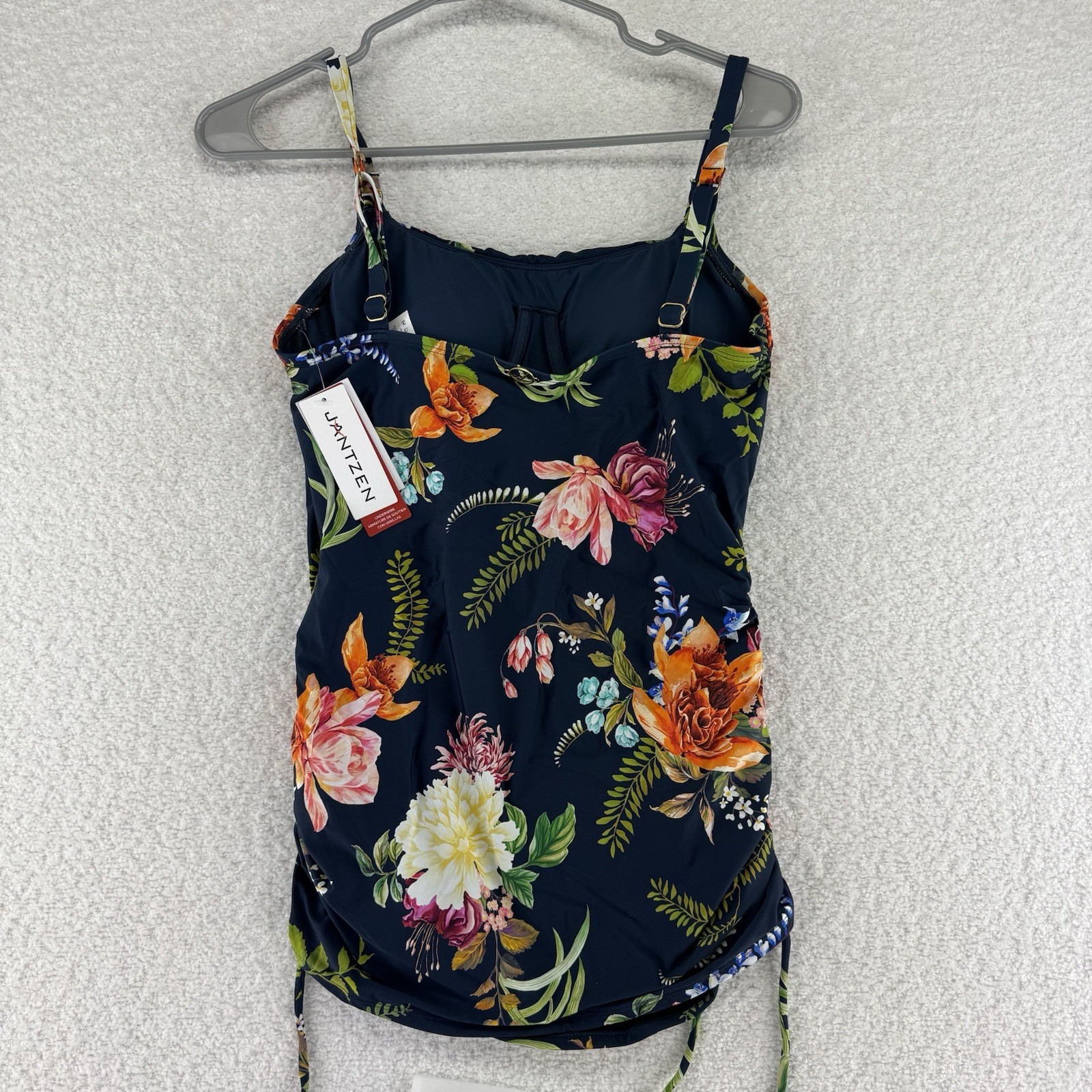 Jantzen Printed Cami Tankini Comfort Core Brief 2 Piece Swimsuit Size 8 Floral