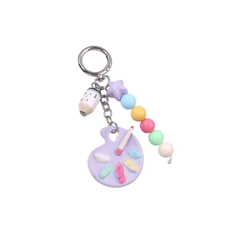 Artist Palette Keychain,Bag Charms,Cartoon Key Chain Accessories Decor for Purse