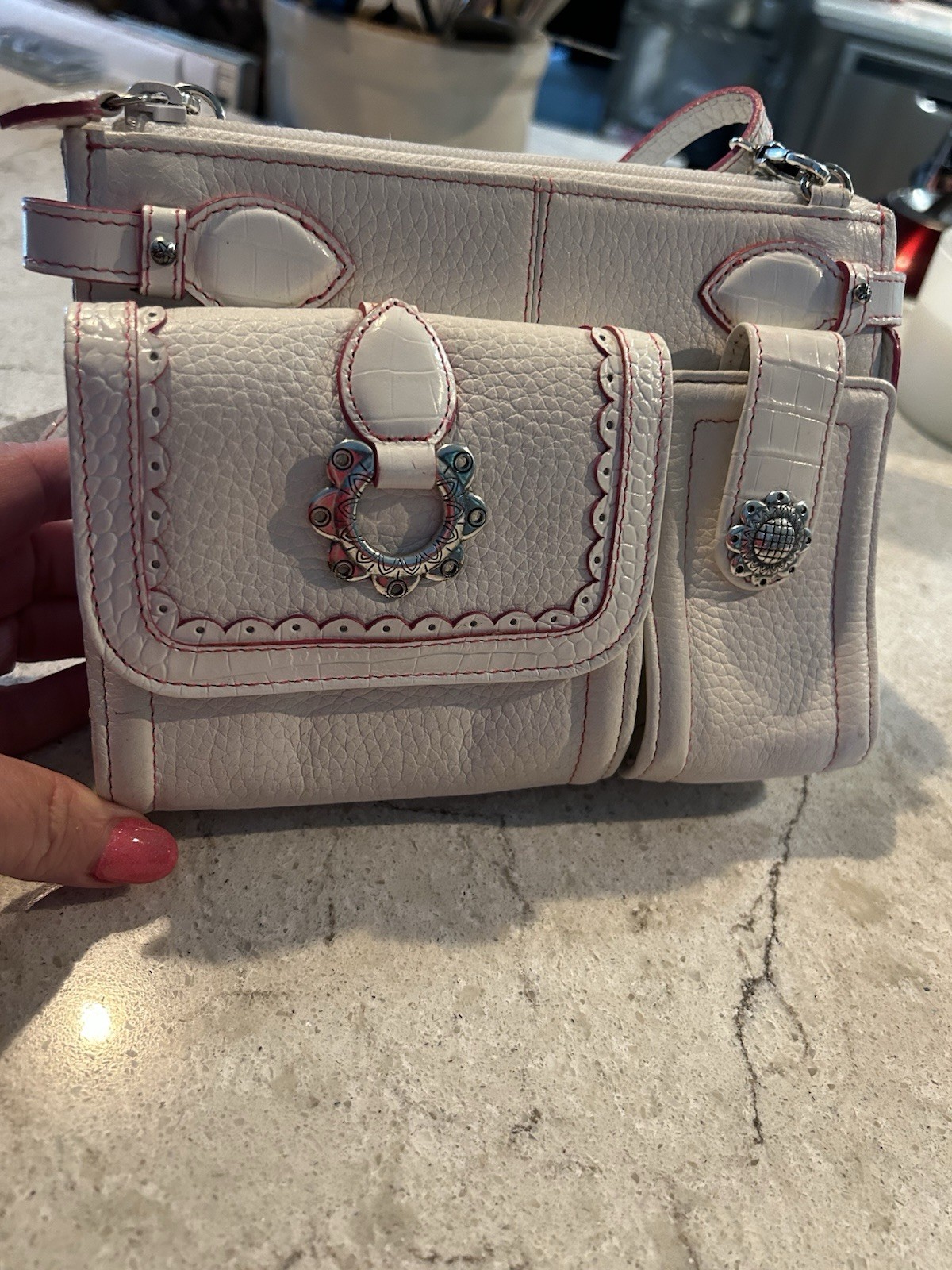 Brighton White Y2K Crossbody Purse Wallet