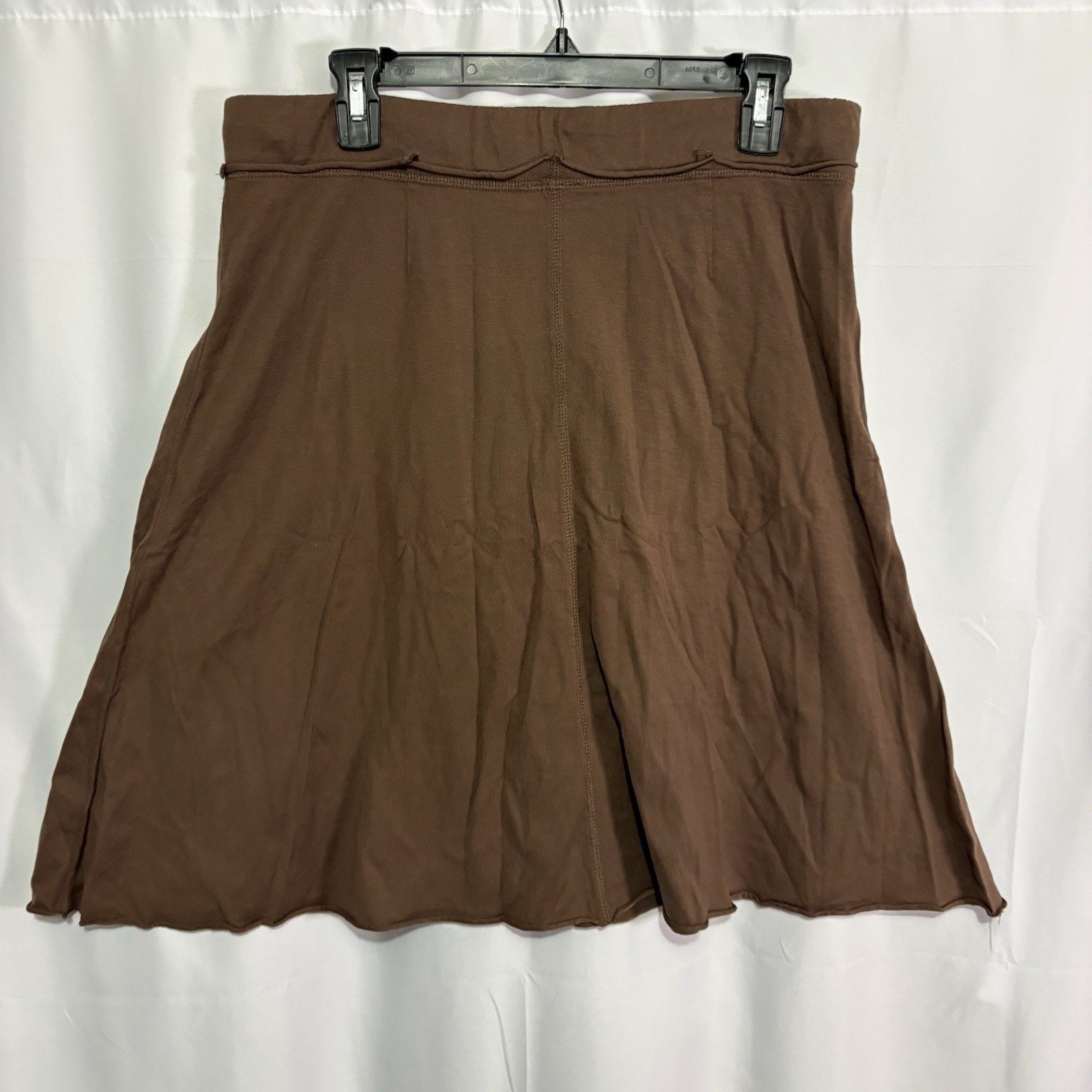 J.Jill 2 Pc Lounge Set Skirt Top Soft Knit Button Front Casual Travel Brown Med