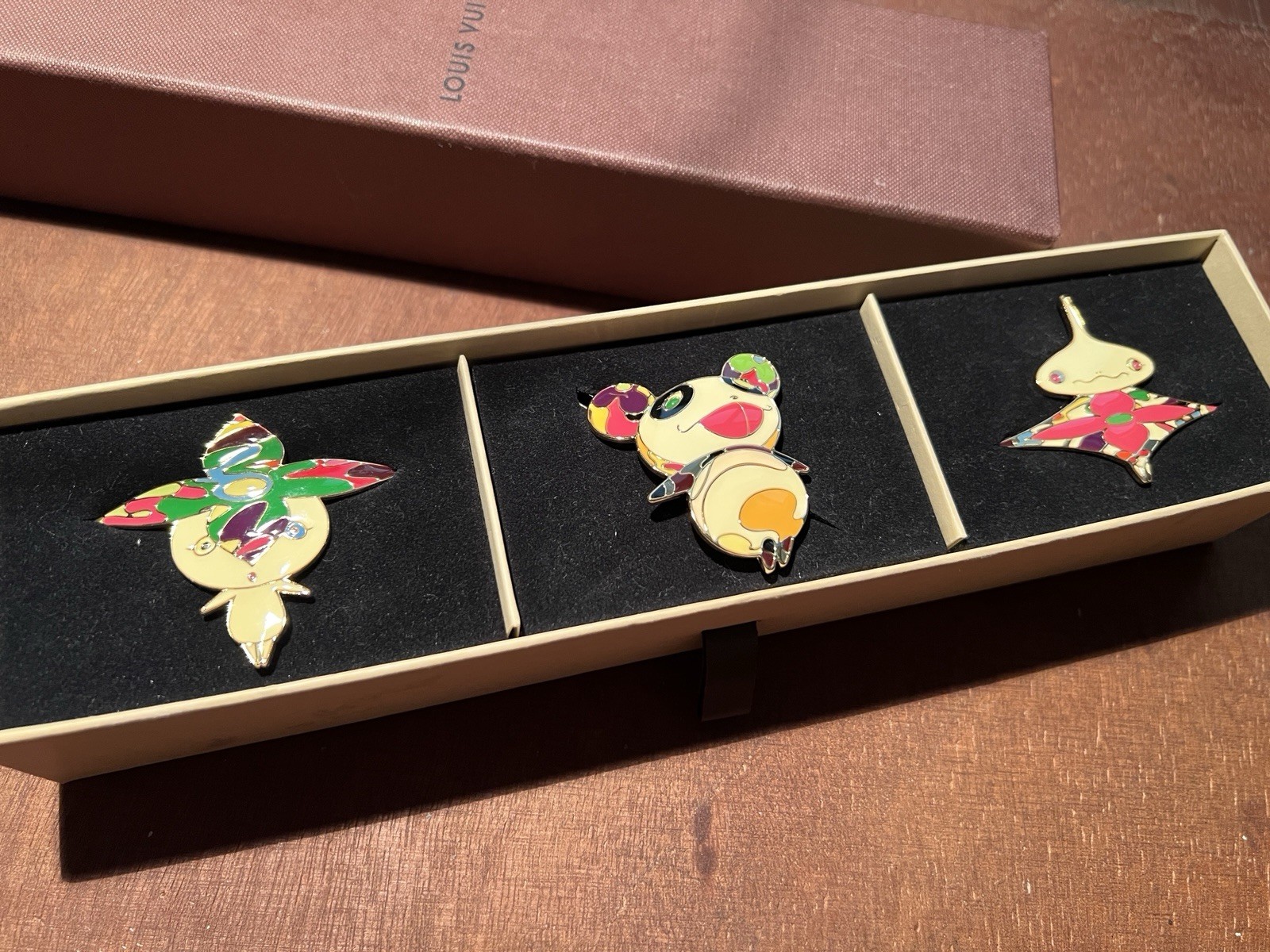 Rare Louis Vuitton x Takashi Murakami Set of 3 Hair Barrettes Collector’s Item