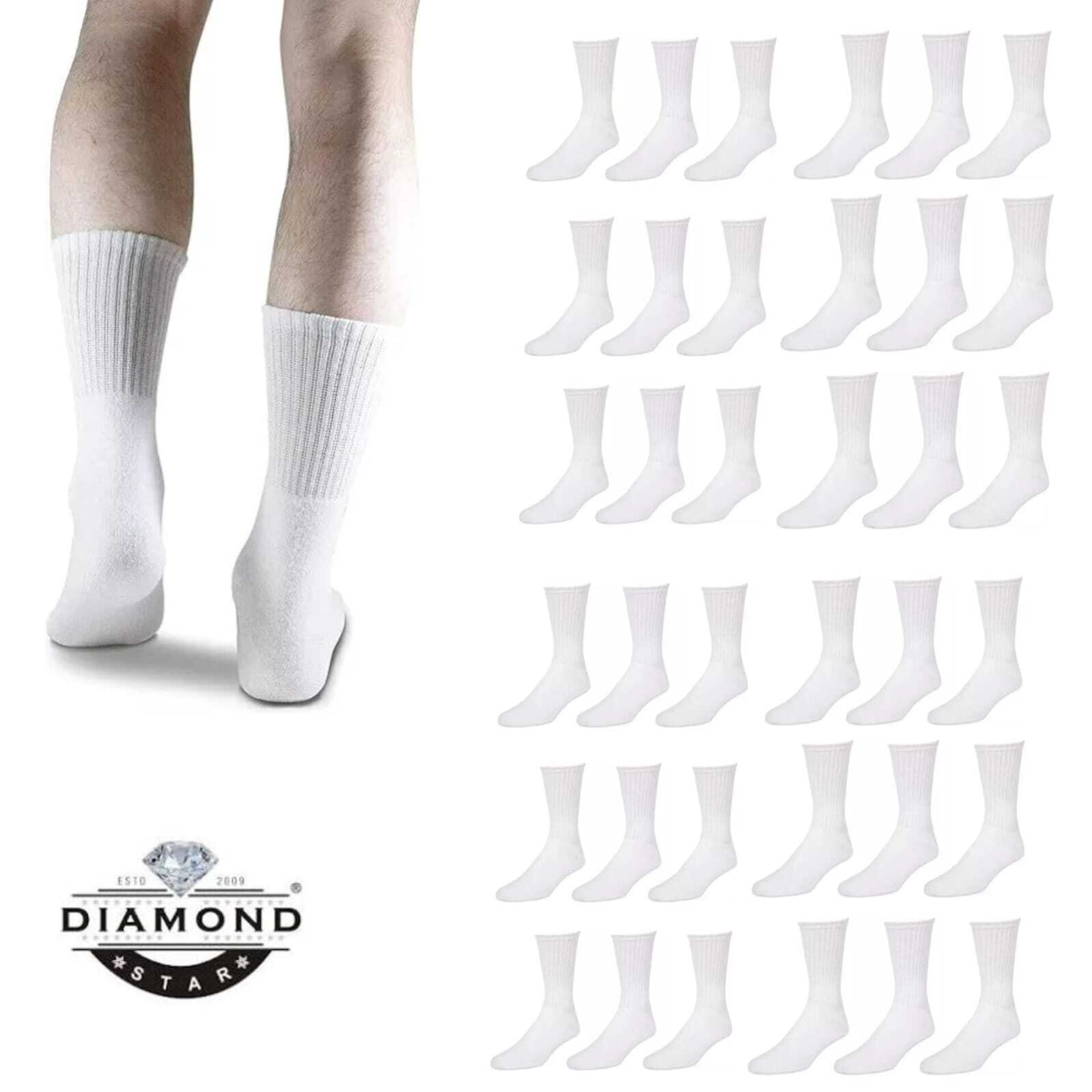 Wholesale Bulk Lot Men Solid White Sports Socks Casual Cotton Size 9-11 10-13