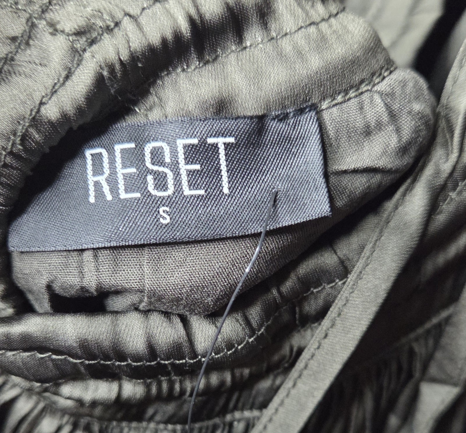 RESET by Jane Miranda Olive Babydoll Sz S Dress Deep V-Neck Strappy, Tiered NWT