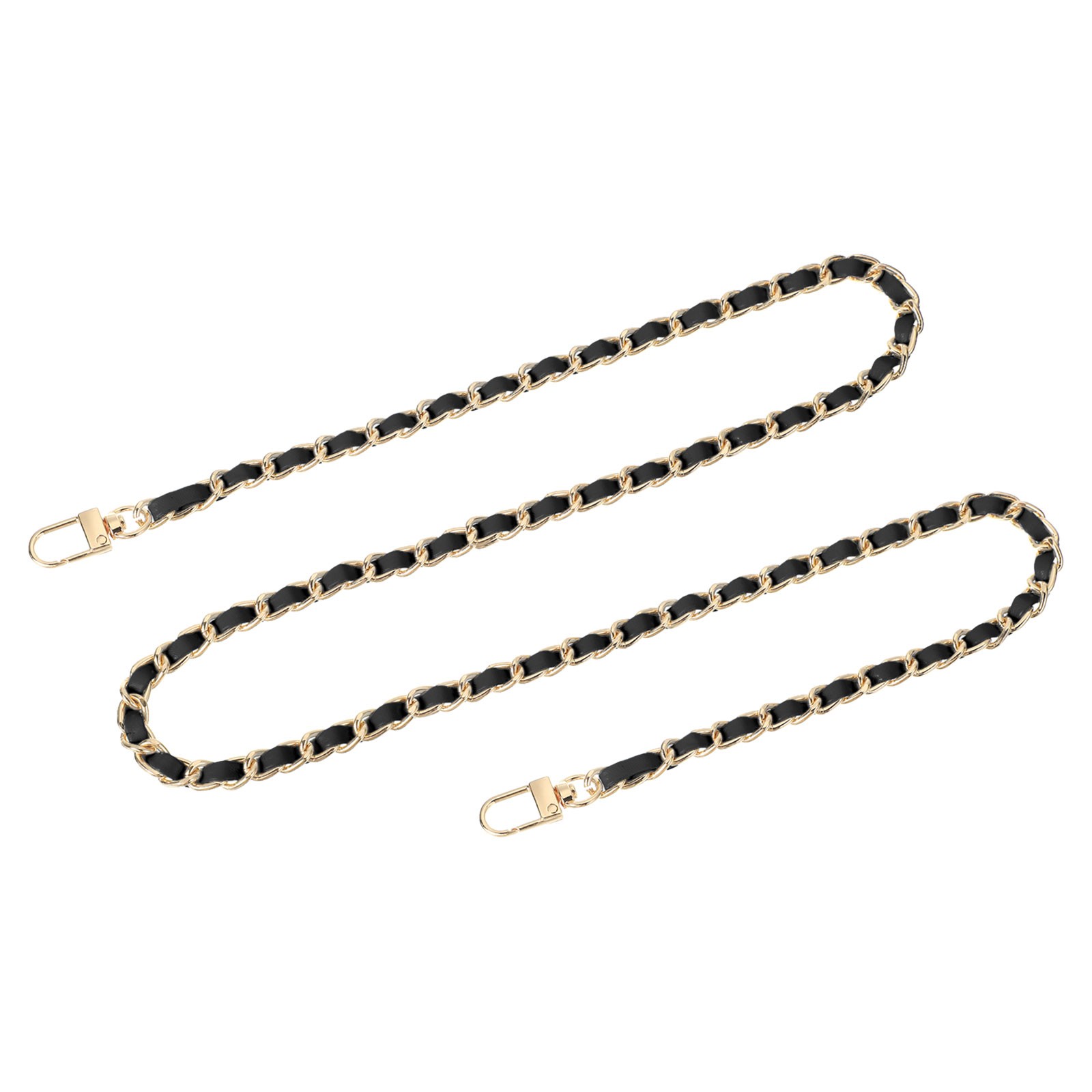 39″ Purse Chain Strap with Buckles for Shoulder and Cross Body Black Gold