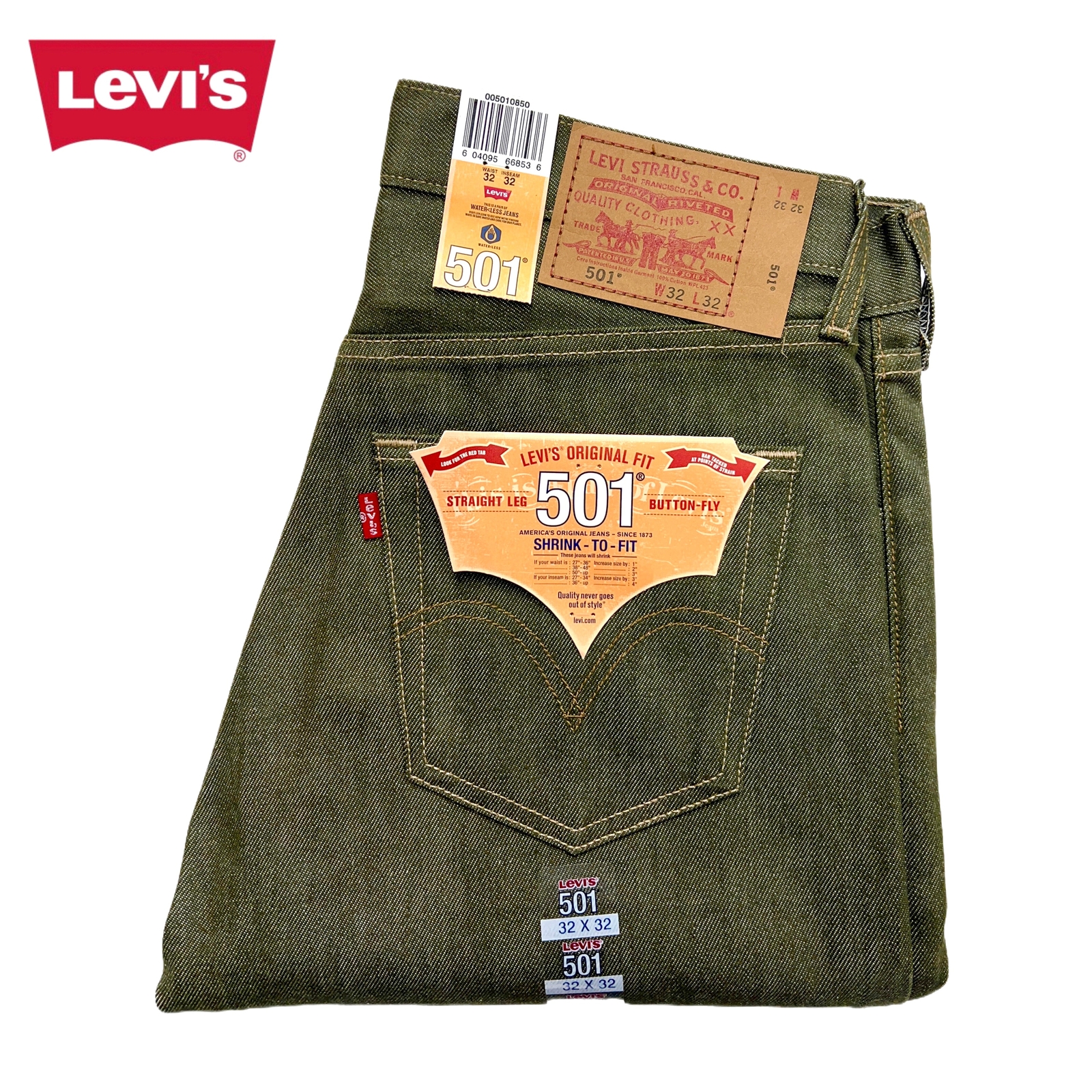 Levi’s 501 Shrink-to-Fit – Denim Olive