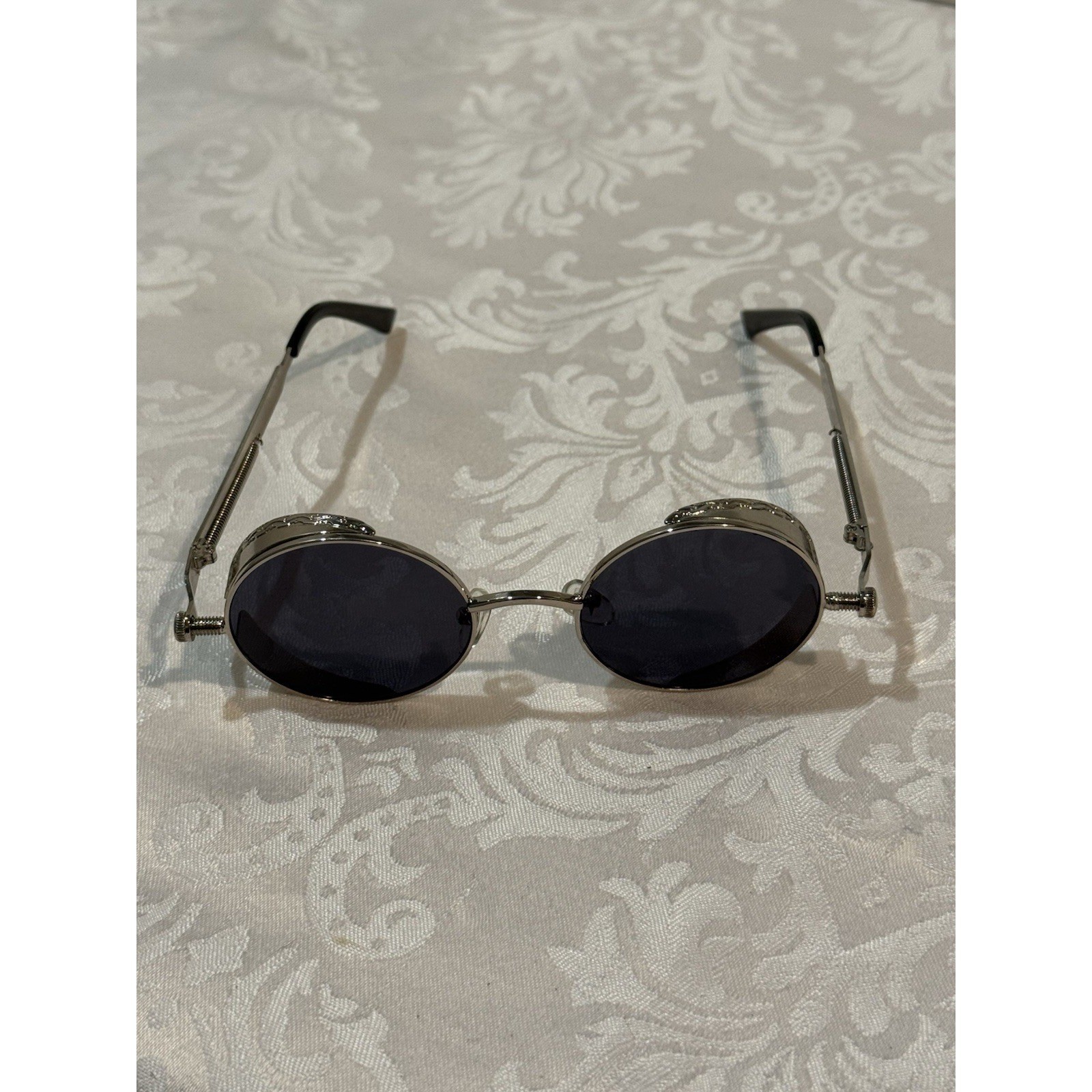 SA106 Victorian Vampire Steampunk Round Circle Lens Metal Sunglasses Vtg Style
