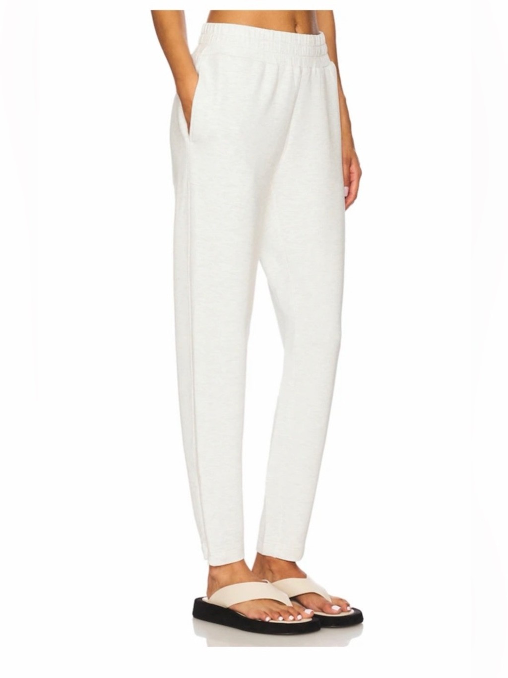 Varley The Slim Zip Hem Pants 29.5″ Ivory Marl Women’s Size Large