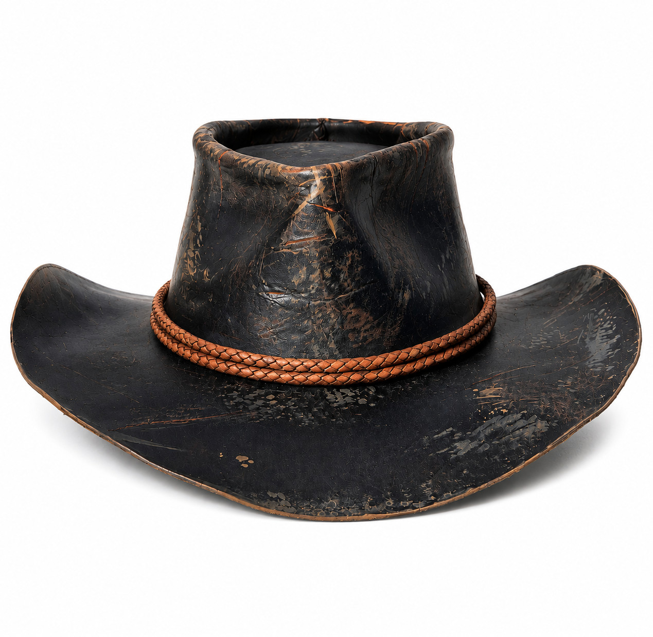 Arthur Morgan Tan Distressed Leather Cowboy Hat, Western Outback Ranch Replica